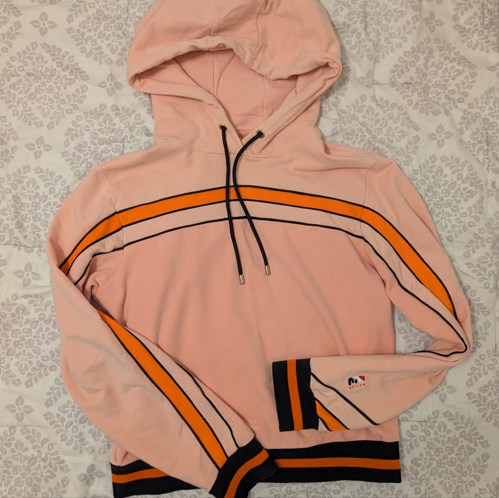 P.E Nation Pink & Orange Stripe Hoodie